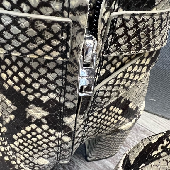 Coach Elisa Leather Ankle Bootie Boots In Faux Snakeskin and COACH Logo Buckle. - Picture 10 of 13